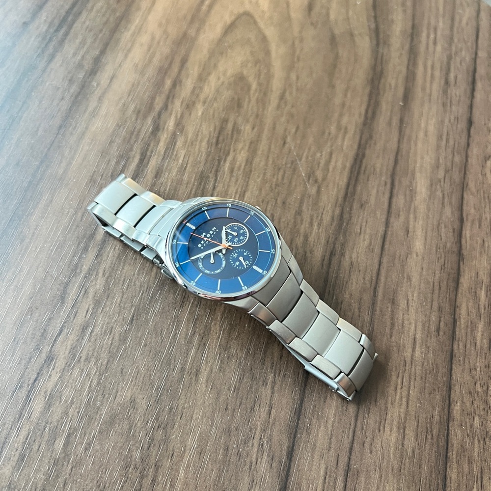 Skagen 40mm Steel Blue Face Complication Watch